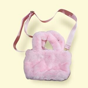 Plush pink Claire's purse